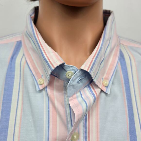 Vineyard Vines Stretch Cotton Short-Sleeve Awning Stripe Shirt S/S Men Big 2XB - Picture 7 of 15